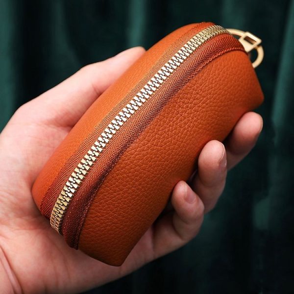 Mini Car Key Bag Large Capacity Soft Leather Coin Purse (Blue) - Image 7
