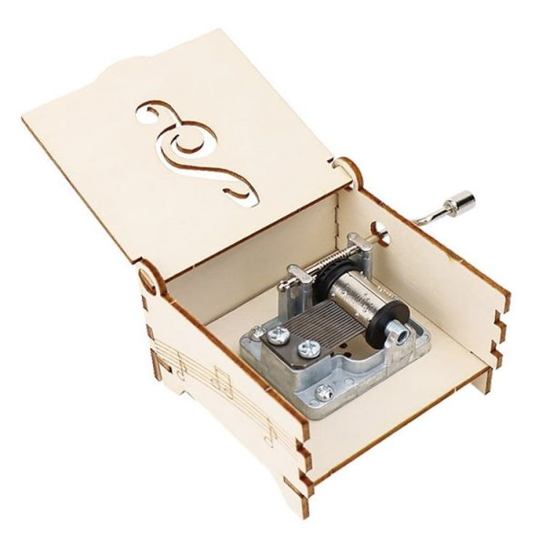 Wooden Hand-cranked Music Box DIY Children Invention Eight-tone Box Technology Teaching Aids - Image 6