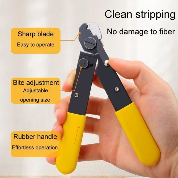 Fiber Optic Single Jaw Miller Pliers Cable Coating Stripper (Yellow) - Image 6