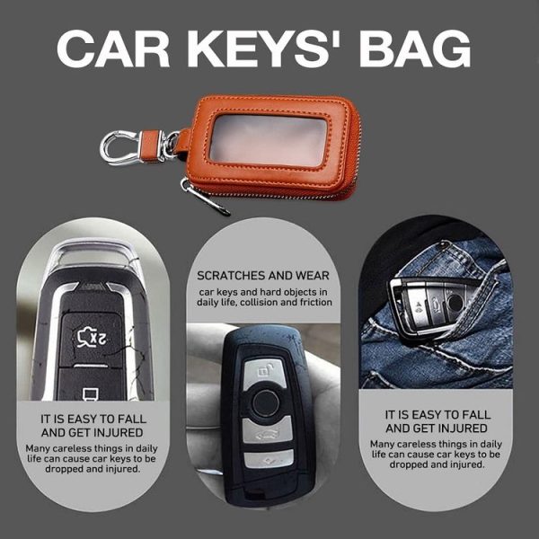 Car Remote Control Universal Visible Zipper Key Case (Royal Blue) - Image 8