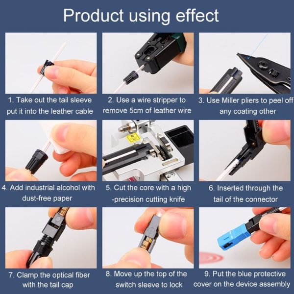 60mm 10pcs SC-UPC Telecom Grade FTTH Connector Pre-Embedded Cold Splice Coupler - Image 6