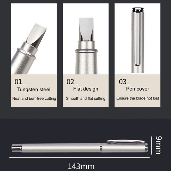 Tungsten Steel Fiber Cutting Knife Pen Type Portable Bare Fiber Cutter, Style: Flat Blade - Image 4