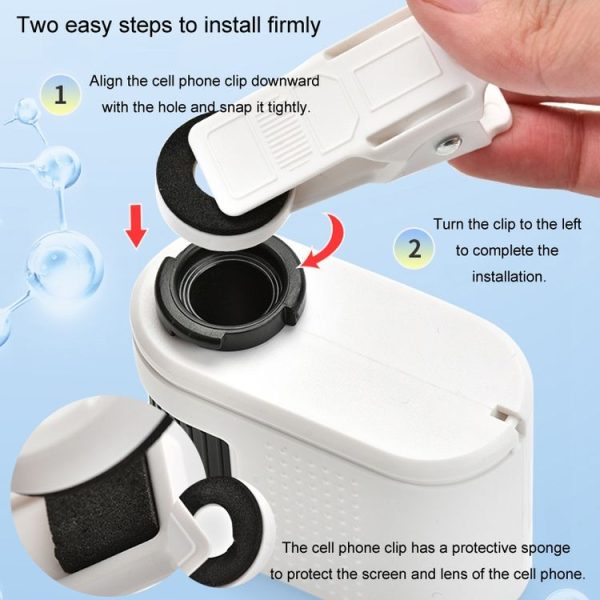 80X Children Mini Portable Microscope Student Antique Jewelry Identification Science Experiment Teaching Toy, Model: With Phone Clip - Image 5