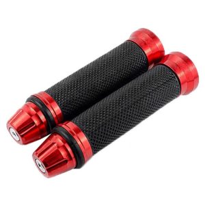 1pair 22mm Motorcycle Universal Handlebar Rubber Cover Oiler CNC Modified Handlebar Grips (Red)