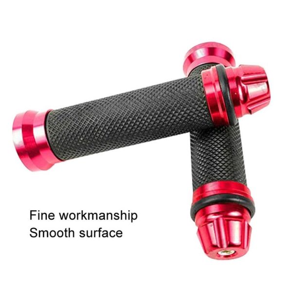 1pair 22mm Motorcycle Universal Handlebar Rubber Cover Oiler CNC Modified Handlebar Grips (Red) - Image 3