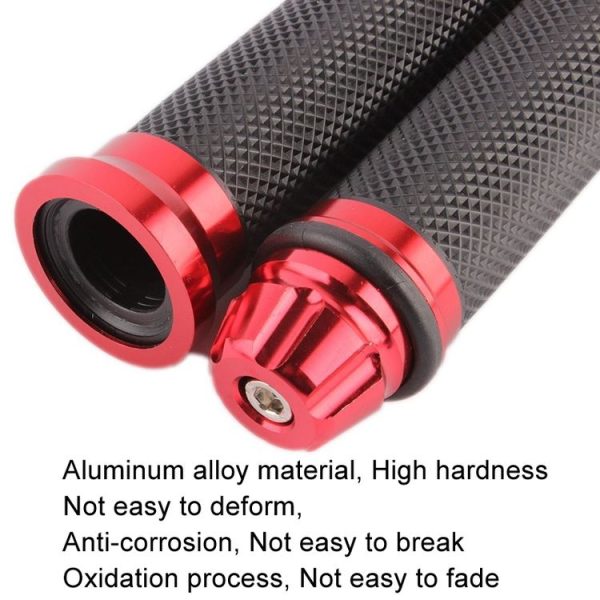1pair 22mm Motorcycle Universal Handlebar Rubber Cover Oiler CNC Modified Handlebar Grips (Red) - Image 4