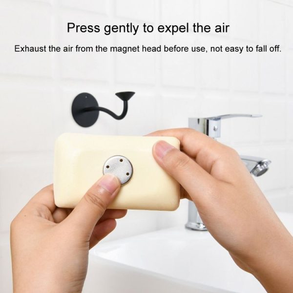Bathroom Magnetic Soap Holder Non Punch Wall Mounted Stainless Steel Soap Holder (Black) - Image 6