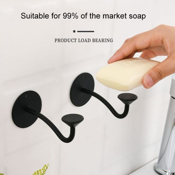 Bathroom Magnetic Soap Holder Non Punch Wall Mounted Stainless Steel Soap Holder (Black) - Image 7