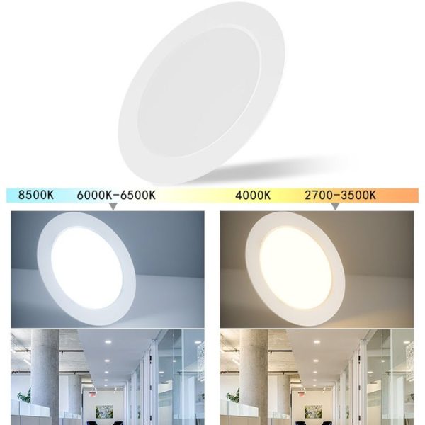 2.5 inch LED Recessed Indoor Lighting Downlight Round Energy Saving High Brightness Panel Lamp (White Light) - Image 2