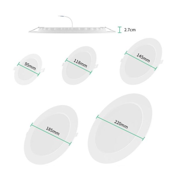 2.5 inch LED Recessed Indoor Lighting Downlight Round Energy Saving High Brightness Panel Lamp (White Light) - Image 3