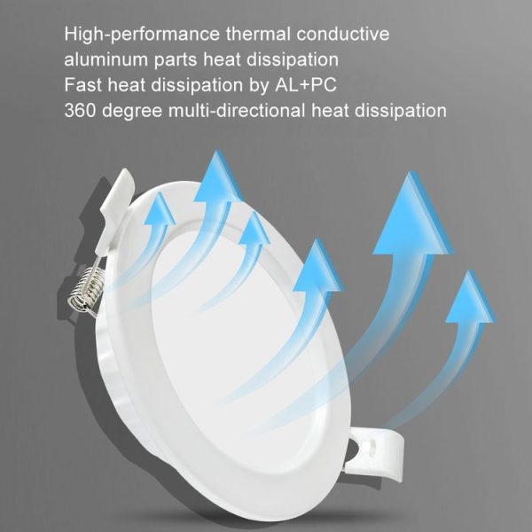 2.5 inch LED Recessed Indoor Lighting Downlight Round Energy Saving High Brightness Panel Lamp (White Light) - Image 6