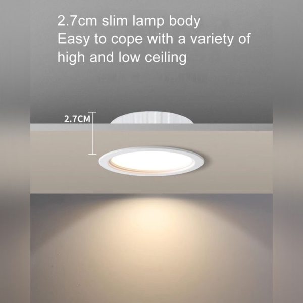 2.5 inch LED Recessed Indoor Lighting Downlight Round Energy Saving High Brightness Panel Lamp (White Light) - Image 7