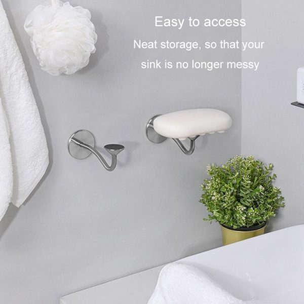 Bathroom Stainless Steel Magnetic Soap Holder Wall Mounted No Hole Soap Hanger (Nail-free Glue) - Image 4