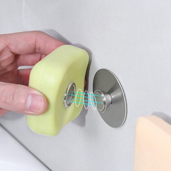 Bathroom Drainage Magnetic Soap Holder Punch-Free 304 Stainless Steel Soap Hanger (No Trace Adhesive) - Image 2