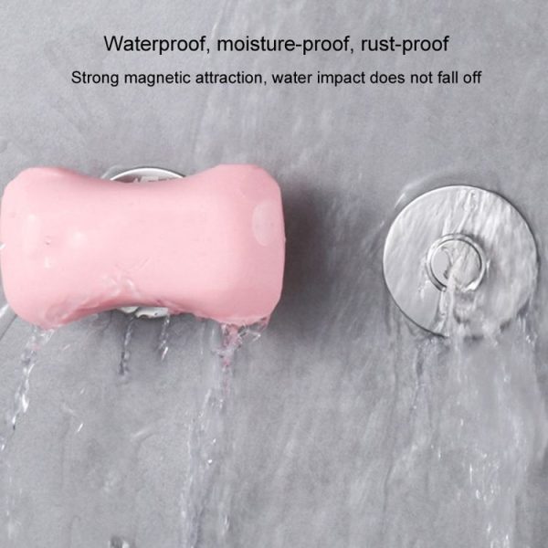 Bathroom Drainage Magnetic Soap Holder Punch-Free 304 Stainless Steel Soap Hanger (No Trace Adhesive) - Image 5