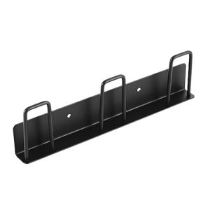 Household Glass Cup Holder Inverted Cup Hanger Bar Free Hole Wall Mounted Drainage Mug Shelf, Color: 3 Position (Black)