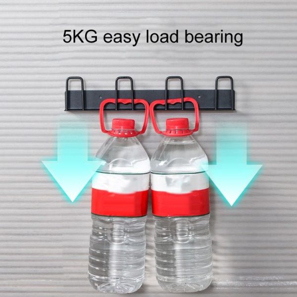 Household Glass Cup Holder Inverted Cup Hanger Bar Free Hole Wall Mounted Drainage Mug Shelf, Color: 3 Position (Black) - Image 6