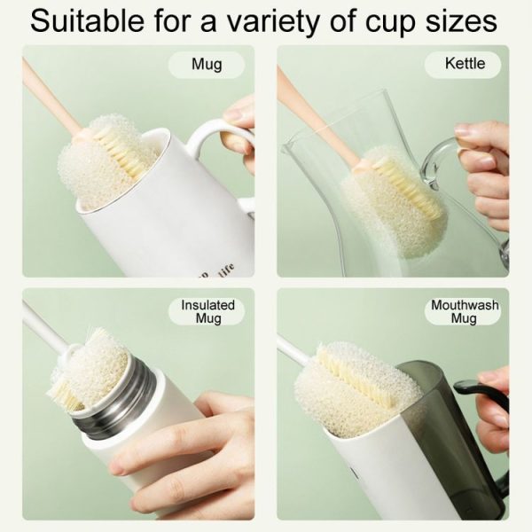 Long Handle Removable Sponge Mug Brush Household Cup Cleaning Brush (Green) - Image 7