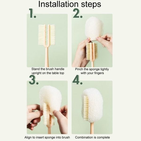 Long Handle Removable Sponge Mug Brush Household Cup Cleaning Brush (Green) - Image 8