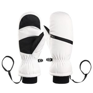 Winter Padded Ski Gloves Outdoor Windproof Warm Sports Gloves, Size: XS (White)