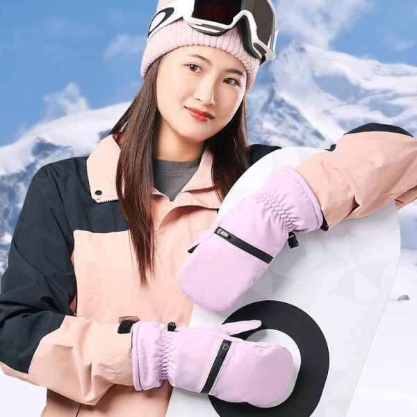 Winter Padded Ski Gloves Outdoor Windproof Warm Sports Gloves, Size: XS (White) - Image 2
