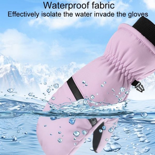 Winter Padded Ski Gloves Outdoor Windproof Warm Sports Gloves, Size: XS (White) - Image 5