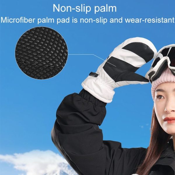 Winter Padded Ski Gloves Outdoor Windproof Warm Sports Gloves, Size: XS (White) - Image 6
