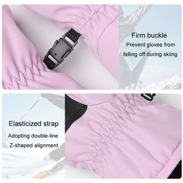 Winter Padded Ski Gloves Outdoor Windproof Warm Sports Gloves, Size: XS (White) - Image 8