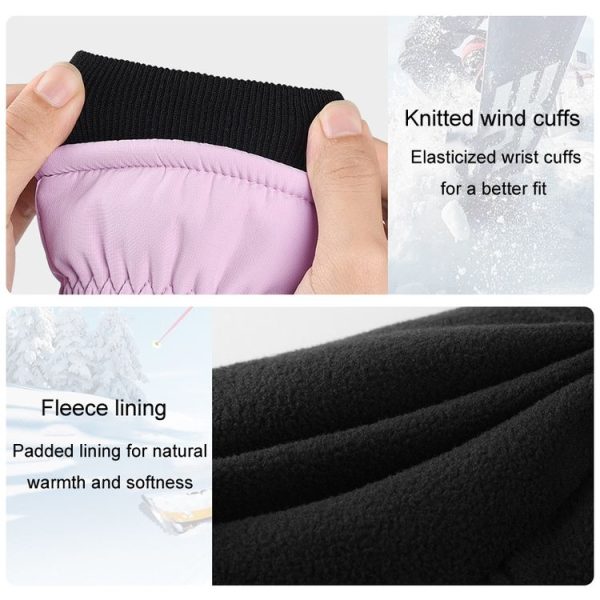 Winter Padded Ski Gloves Outdoor Windproof Warm Sports Gloves, Size: XS (White) - Image 9