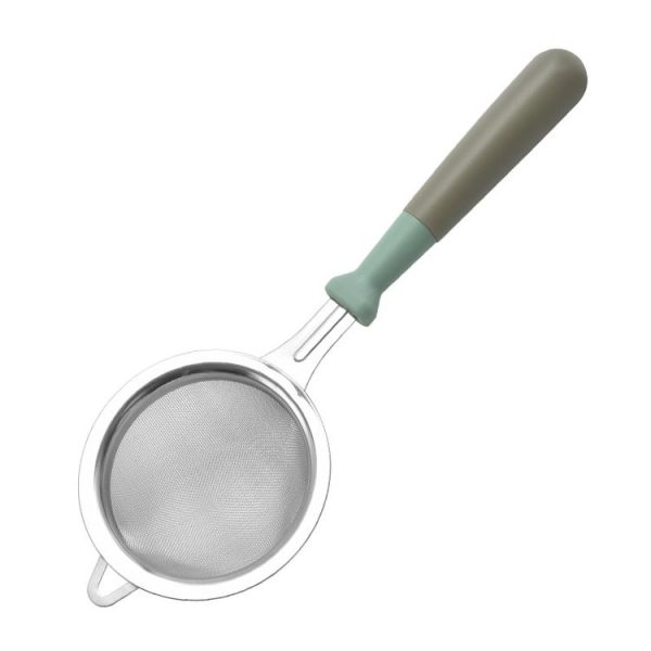 Household Stainless Steel Flour Sifter Kitchen Baking Filter Spoon (Blue)