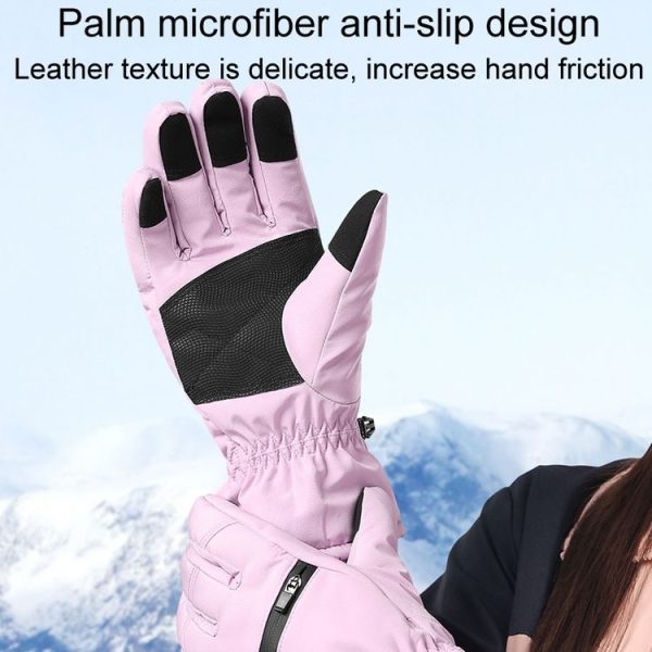 Winter Padded Ski Finger Gloves Outdoor Windproof Warm Sports Gloves, Size: XS (Light Purple) - Image 5
