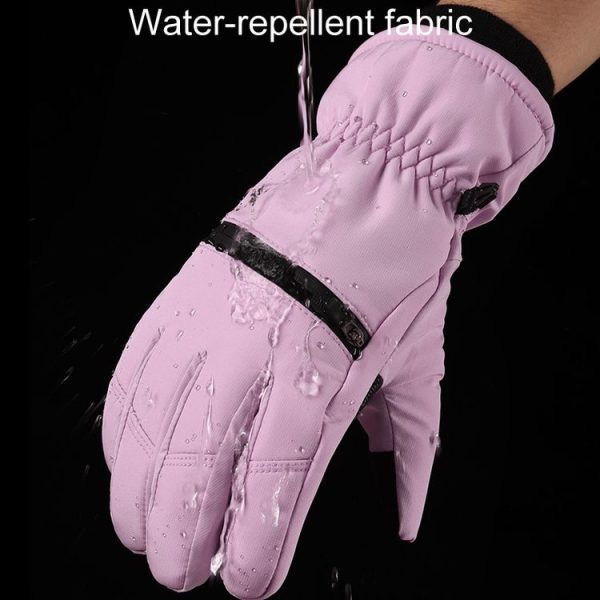 Winter Padded Ski Finger Gloves Outdoor Windproof Warm Sports Gloves, Size: XS (Light Purple) - Image 8