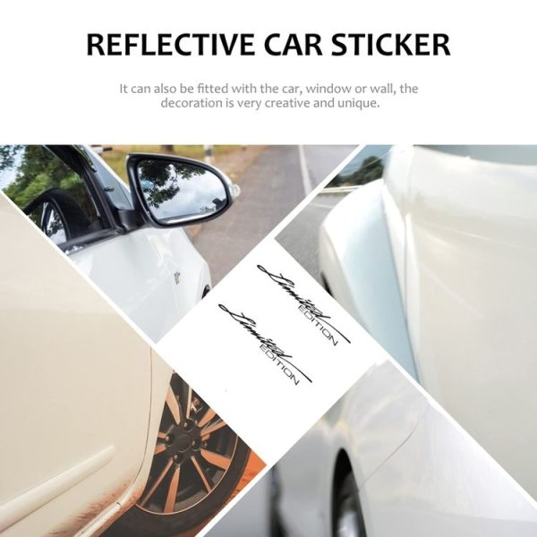 2pcs English Limited Edition Car Decorative Stickers (Black) - Image 3