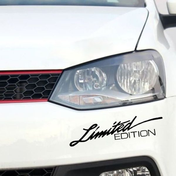 2pcs English Limited Edition Car Decorative Stickers (Black) - Image 4