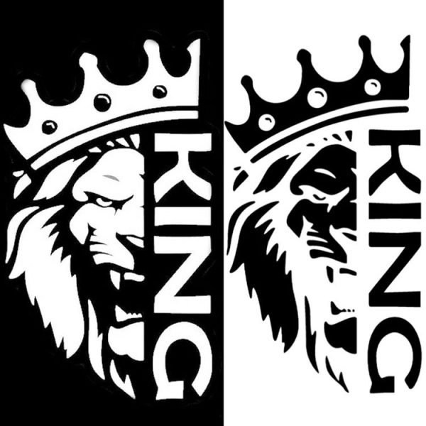Lion Crown Car Decorative Sticker (Silver) - Image 2