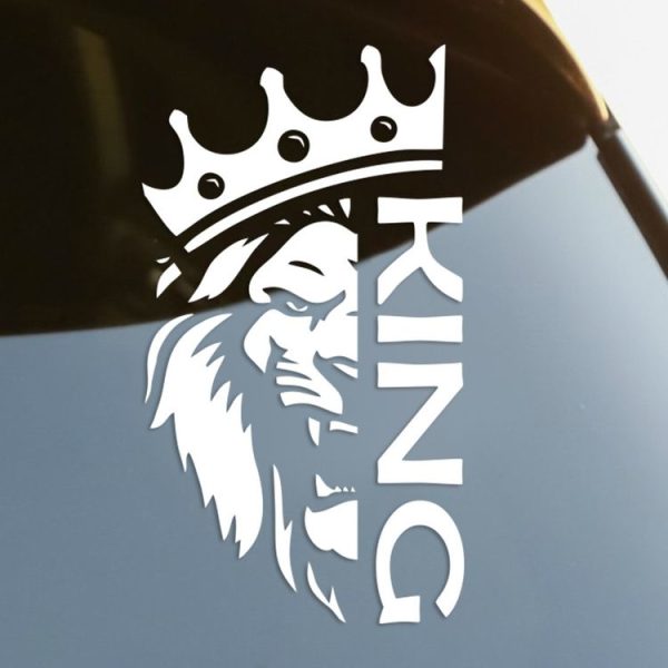 Lion Crown Car Decorative Sticker (Silver) - Image 4