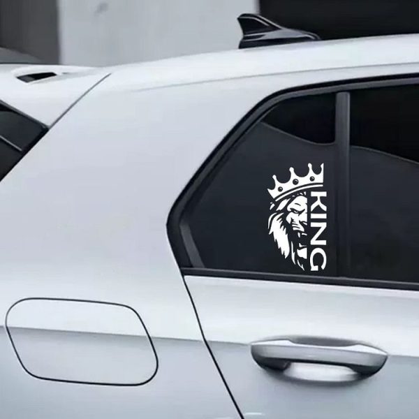 Lion Crown Car Decorative Sticker (Silver) - Image 5