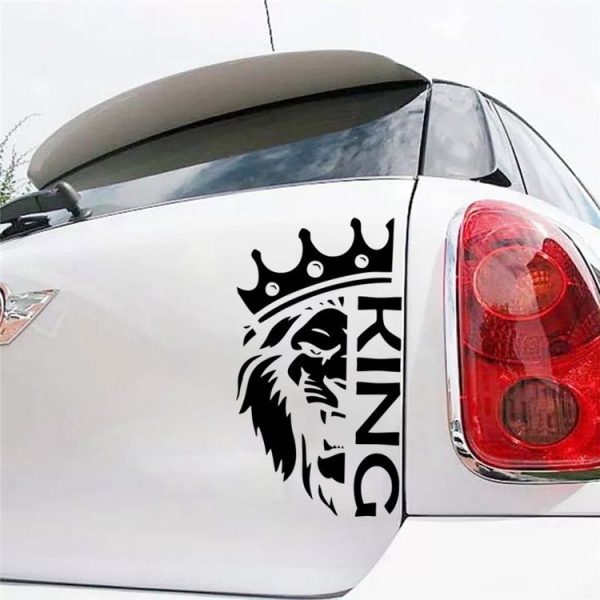 Lion Crown Car Decorative Sticker (Silver) - Image 6