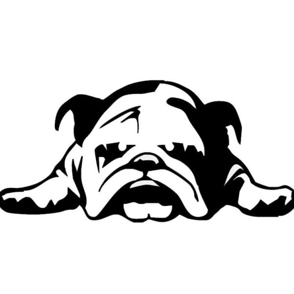 2pcs British Tired Puppy Car Decorative Sticker (Black)