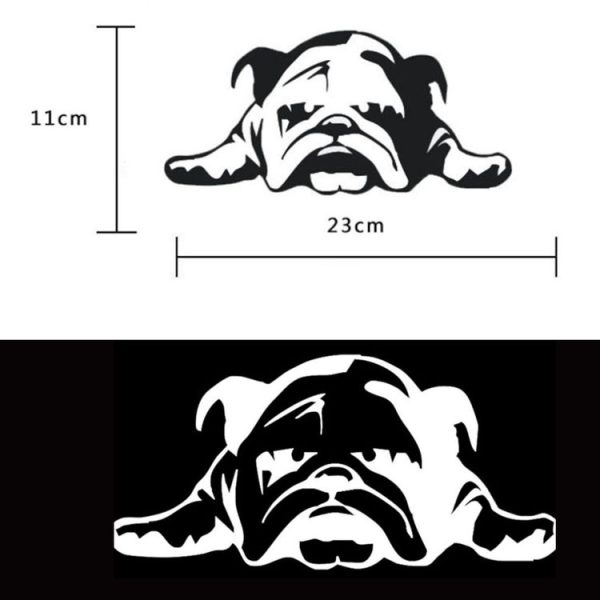 2pcs British Tired Puppy Car Decorative Sticker (Black) - Image 2
