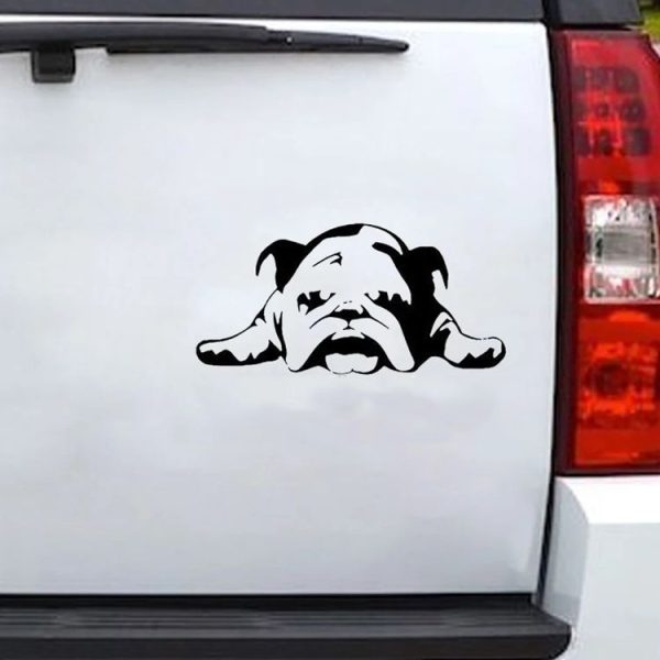2pcs British Tired Puppy Car Decorative Sticker (Black) - Image 3