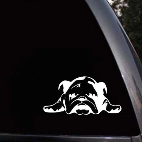 2pcs British Tired Puppy Car Decorative Sticker (Black) - Image 4