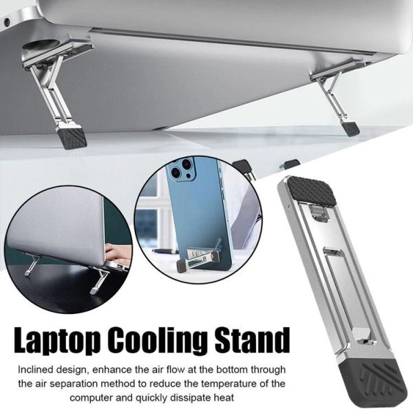 2pcs Invisible Cooling Stand Heightening Pad For Laptop & Smartphones & Tablet (Light Gray) - Image 2