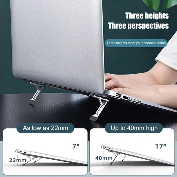2pcs Invisible Cooling Stand Heightening Pad For Laptop & Smartphones & Tablet (Light Gray) - Image 3