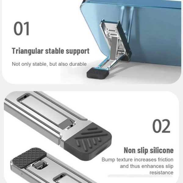 2pcs Invisible Cooling Stand Heightening Pad For Laptop & Smartphones & Tablet (Light Gray) - Image 8