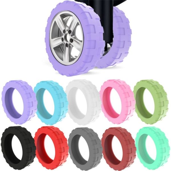 8pcs / Set Luggage Wheel Silicone Protective Cover Swivel Chair Wheel Sound Reducing Cover, Size: Large 5-7cm Wheels (4 Generation Black) - Image 2