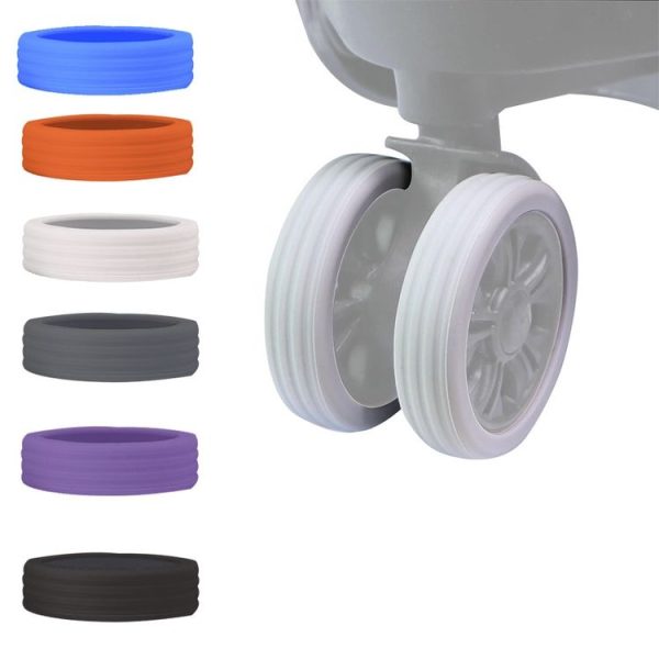 8pcs / Set Luggage Wheel Silicone Protective Cover Swivel Chair Wheel Sound Reducing Cover, Size: Large 5-7cm Wheels (4 Generation Black) - Image 3