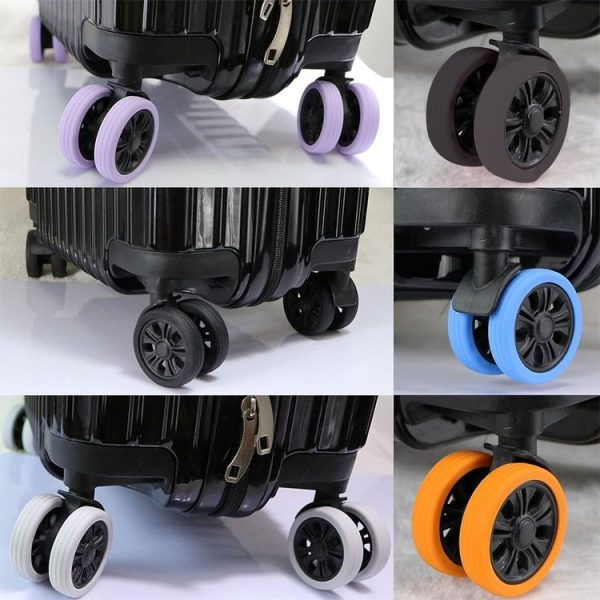 8pcs / Set Luggage Wheel Silicone Protective Cover Swivel Chair Wheel Sound Reducing Cover, Size: Large 5-7cm Wheels (4 Generation Black) - Image 5