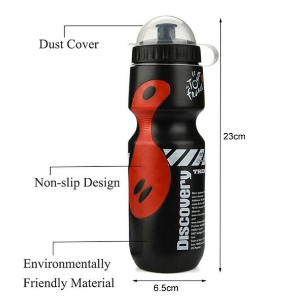 650ml Mountain Bike Water Bottle Set Outdoor Cycling Sports Bottle With V-shaped Holder Cage (Black) - Image 4