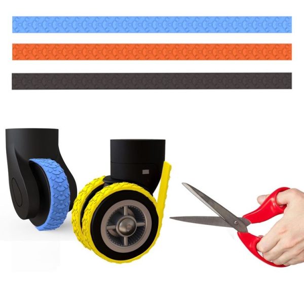4pcs / Set Cuttable Trolley Caster Cases Universal Wheel Silent Noise Reducing Silicone Protective Covers (Black) - Image 2